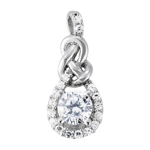 18K White Gold Diamond Love Knot Pendant