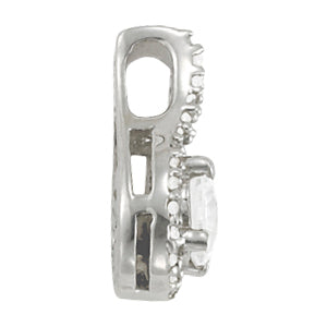 18K White Gold 1ct Diamond Solitaire Pendant