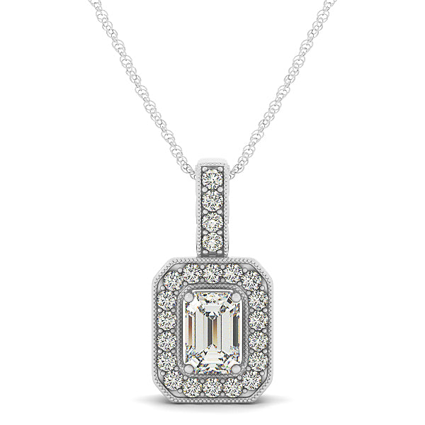 Multi-Diamond Round Halo Pendant