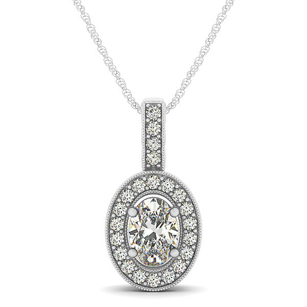 Multi-Diamond Round Halo Pendant