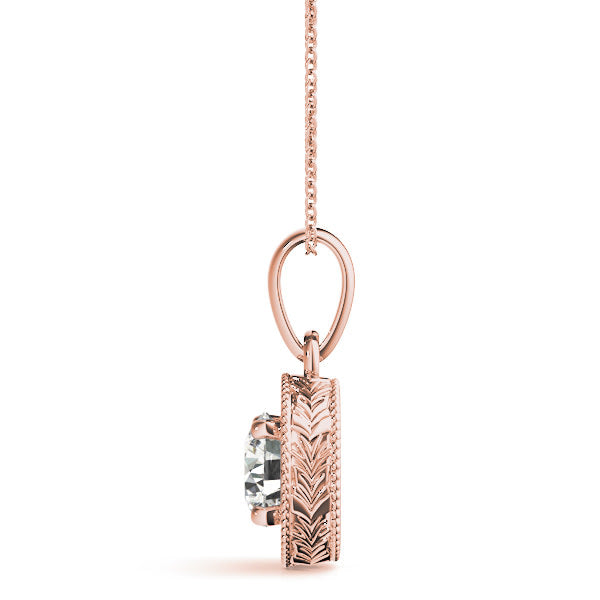 14K Rose Gold 1 ct tw Solitaire Diamond Pendant