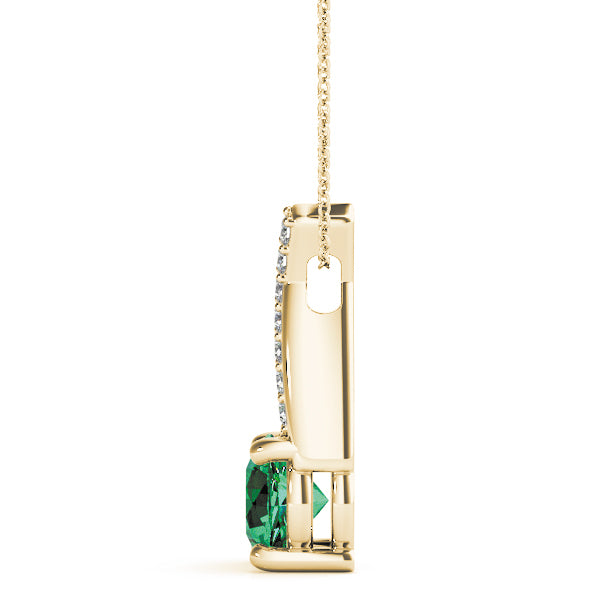 18K Yellow Gold Round Diamond Pendant