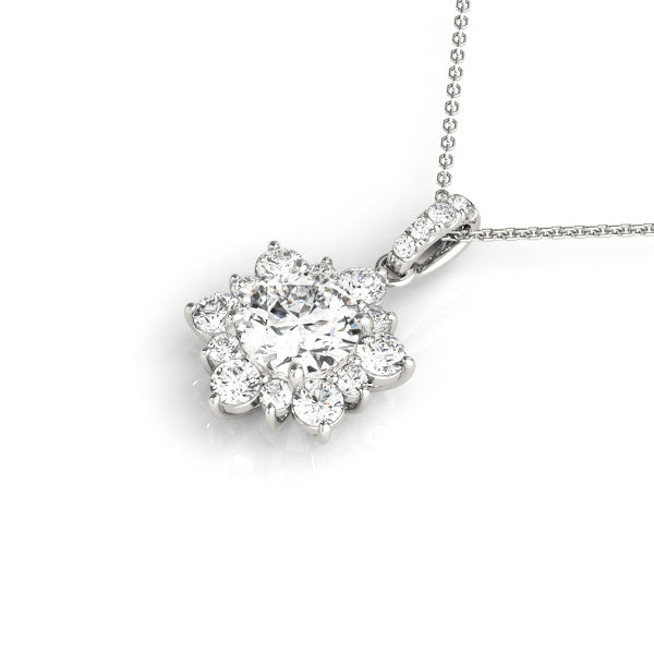 Platinum 1.5 CT Round Diamond Pendant
