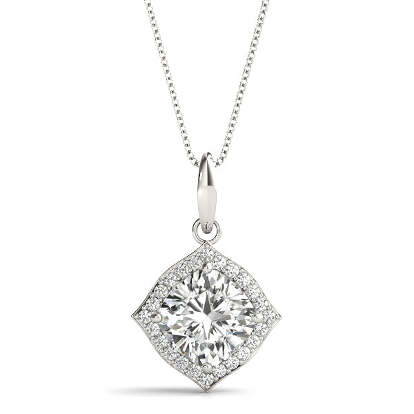 Round Diamond Halo Pendant