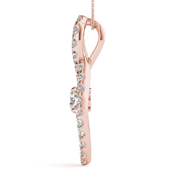 14K Rose Gold 7/8 ct tw Solitaire Diamond Pendant