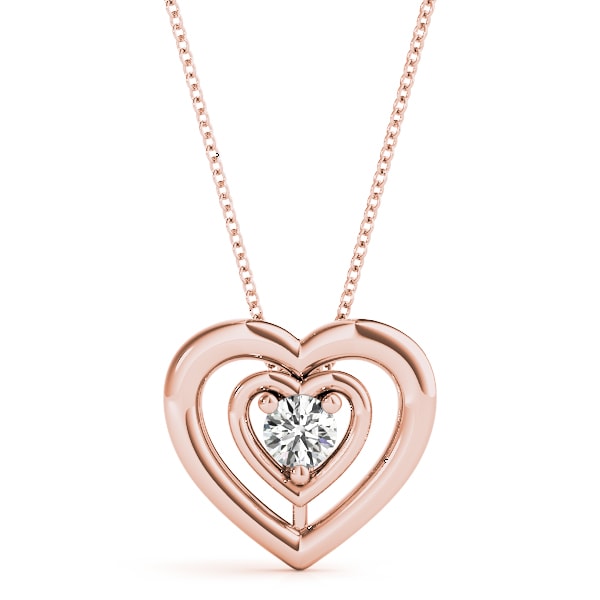 14K Rose Gold 1/2 ct tw Solitaire Diamond Pendant