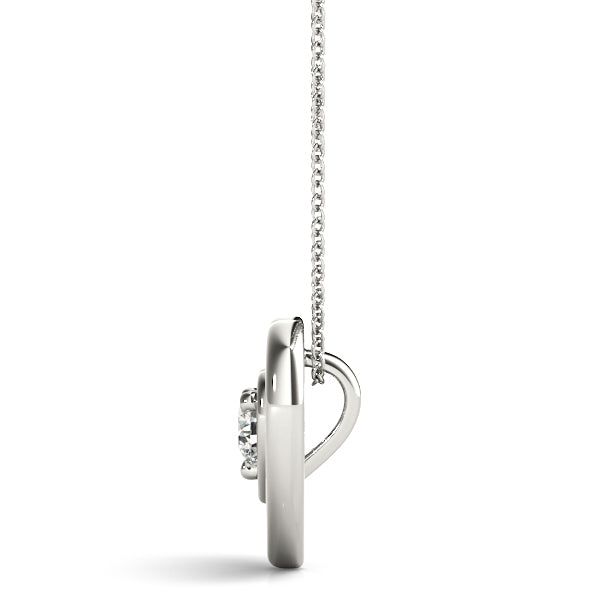18K White Gold 1/2 CT Diamond Solitaire Pendant
