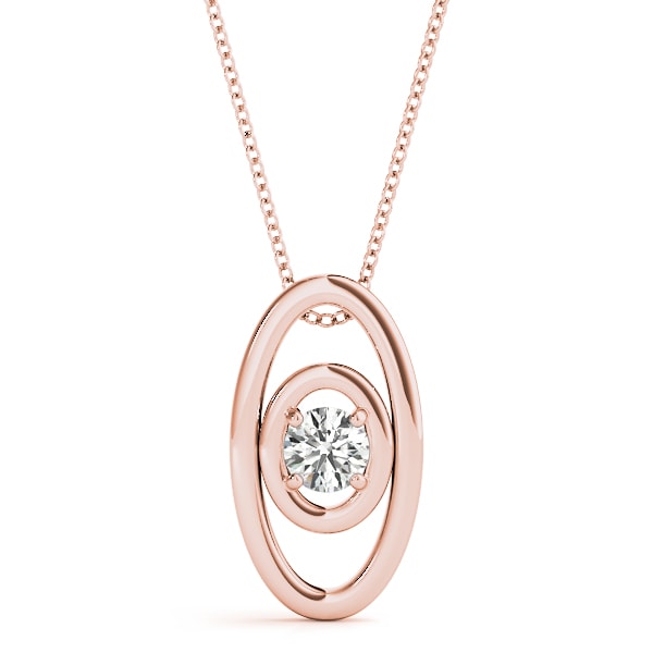 14K Rose Gold 1/10 ct tw Solitaire Diamond Pendant