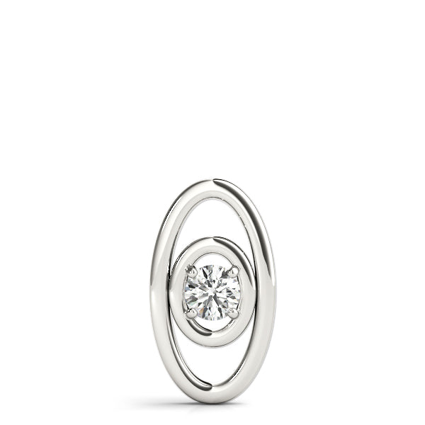 18K White Gold 0.1 CT Round Diamond Pendant