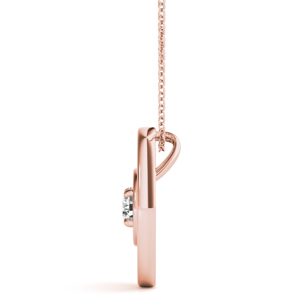 14K Rose Gold 1/10 ct tw Solitaire Diamond Pendant