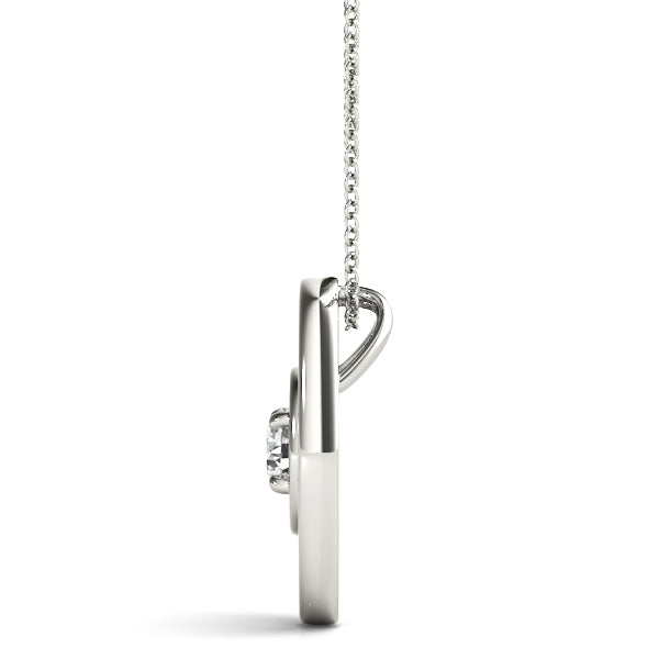 18K White Gold 0.1 CT Round Diamond Pendant