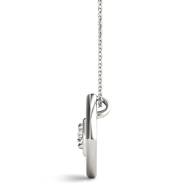 Platinum 1/3 CT Round Diamond Solitaire Pendant