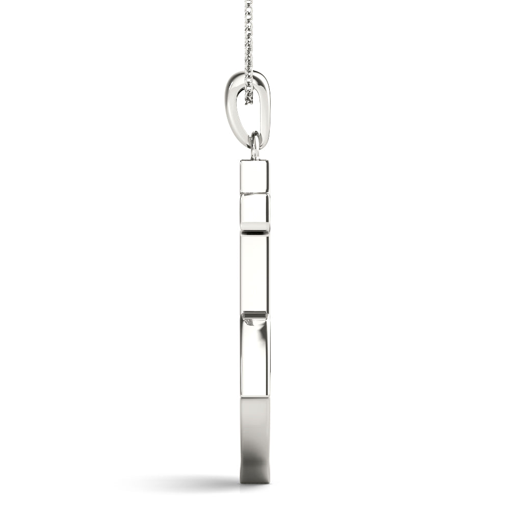 18K White Gold Multi-Diamond Fashion Pendant