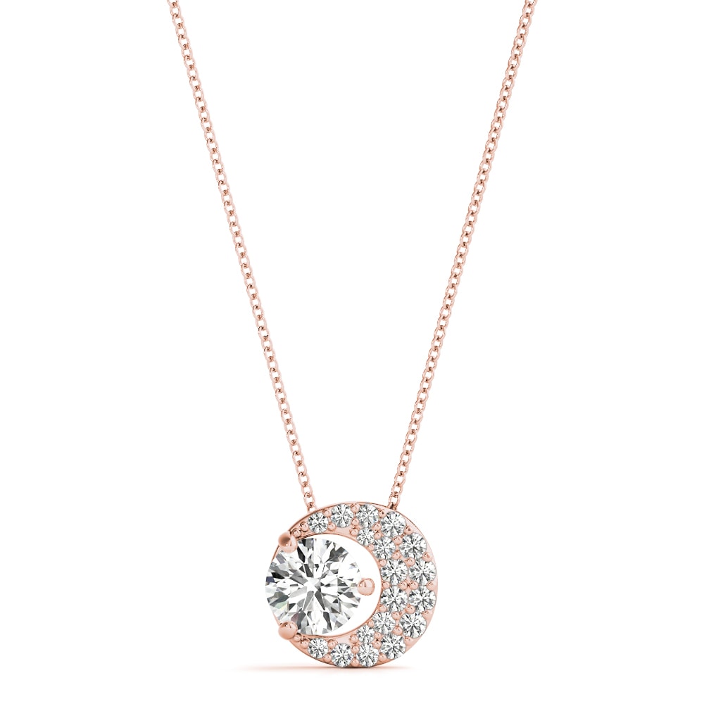 14K Rose Gold 1/3 ct tw Solitaire Diamond Pendant