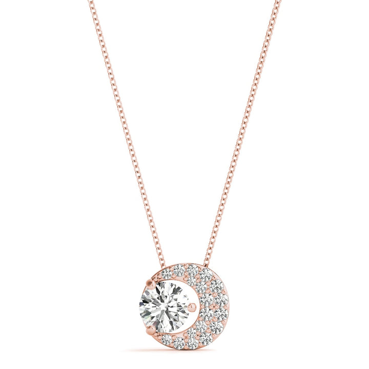 14K Rose Gold 1/3 ct tw Solitaire Diamond Pendant