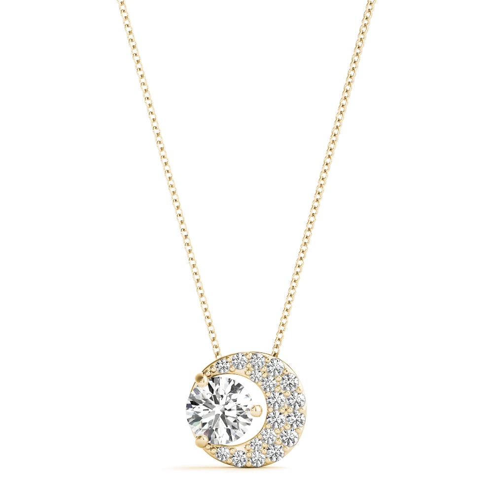 18K Yellow Gold 1/3 ct tw Solitaire Diamond Pendant