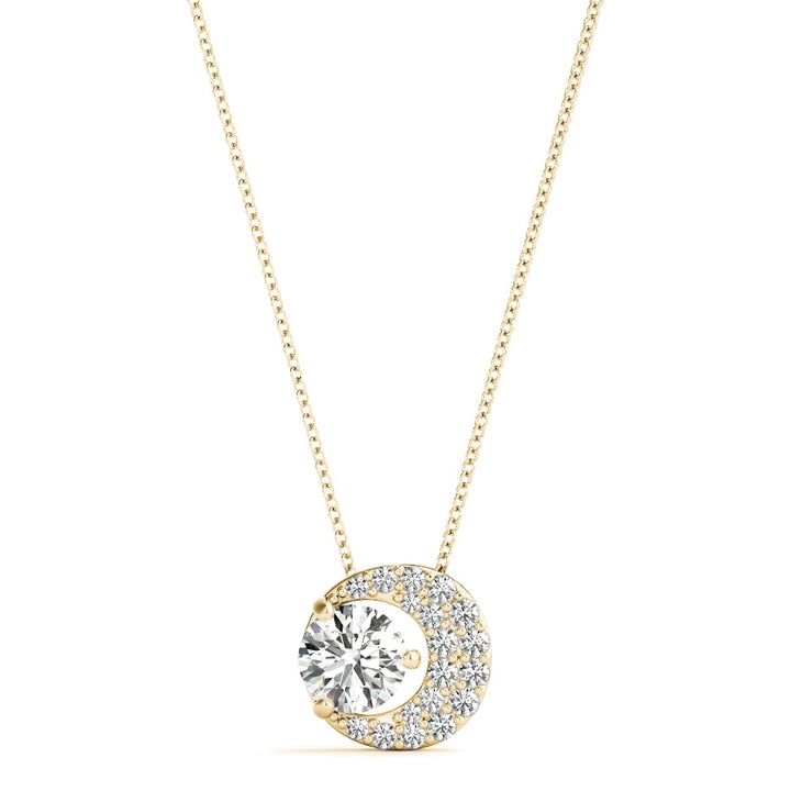 18K Yellow Gold 1/3 ct tw Solitaire Diamond Pendant