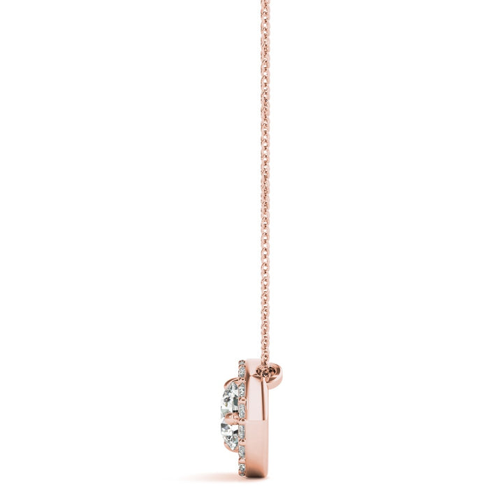 18K Rose Gold 1/3 ct tw Solitaire Diamond Pendant