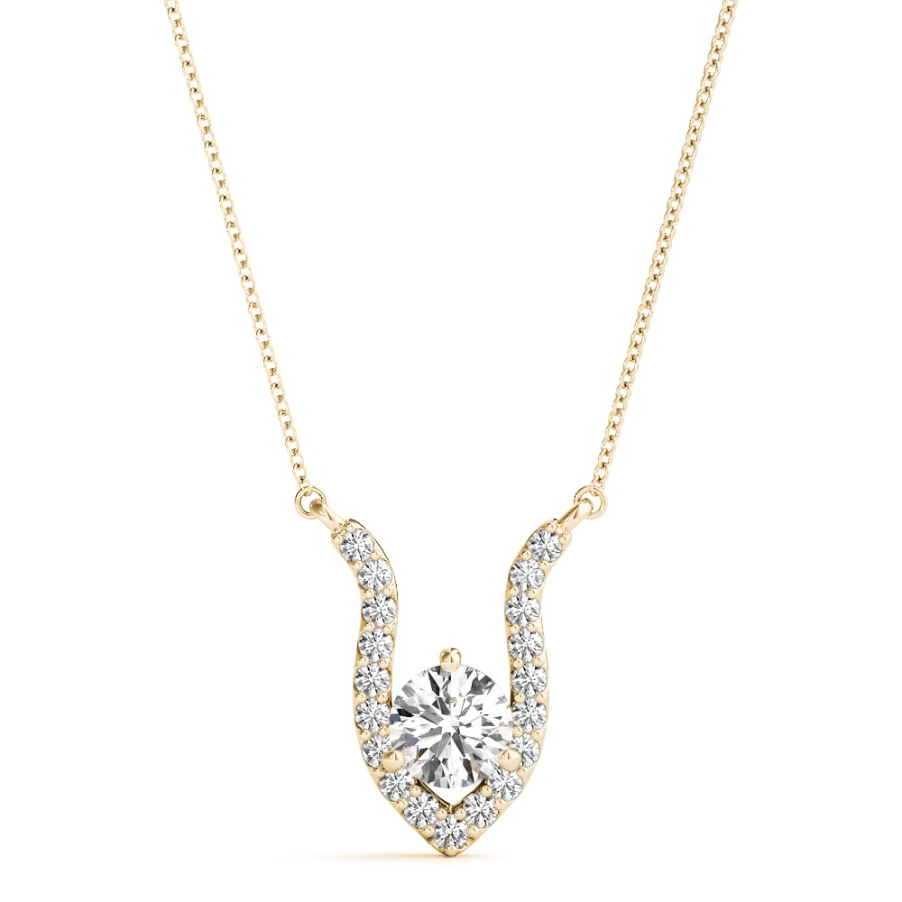 14K Yellow Gold 3/8 ct tw Solitaire Diamond Pendant