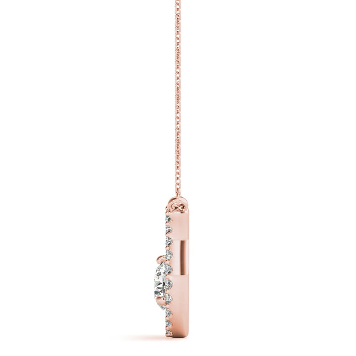 14K Rose Gold 3/8 ct tw Solitaire Diamond Pendant