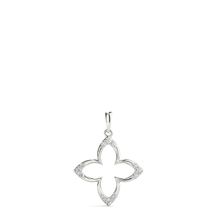 White Gold Multi-Diamond Geometric Pendant