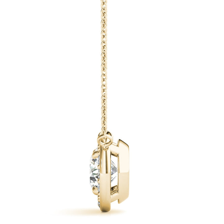 18K Yellow Gold 1 ct tw Halo Diamond Pendant