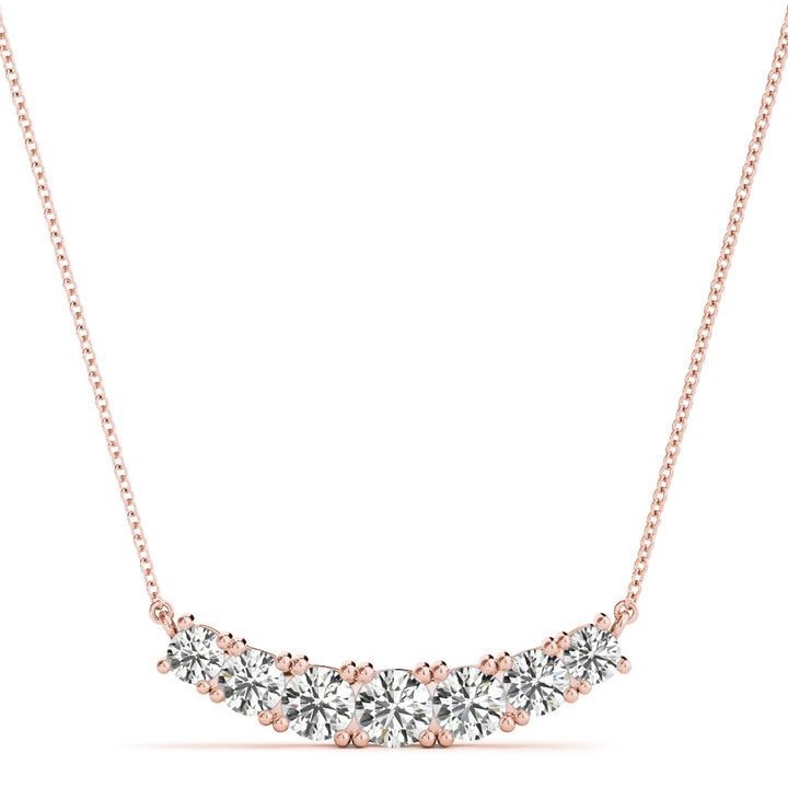 18K Rose Gold Round Diamond Fashion Pendant