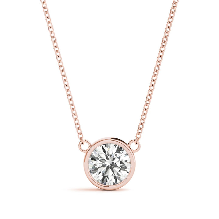 18K Rose Gold 1 ct tw Solitaire Diamond Pendant