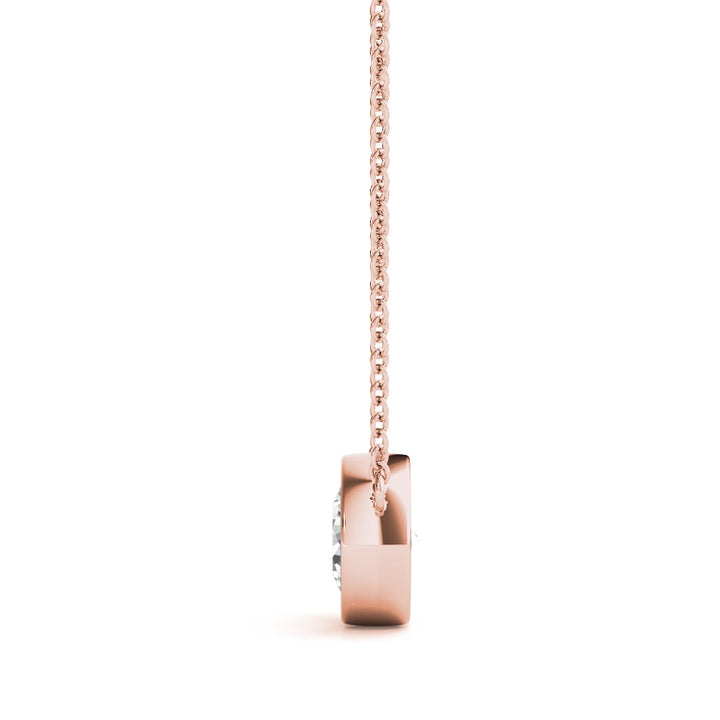 18K Rose Gold 1 ct tw Solitaire Diamond Pendant