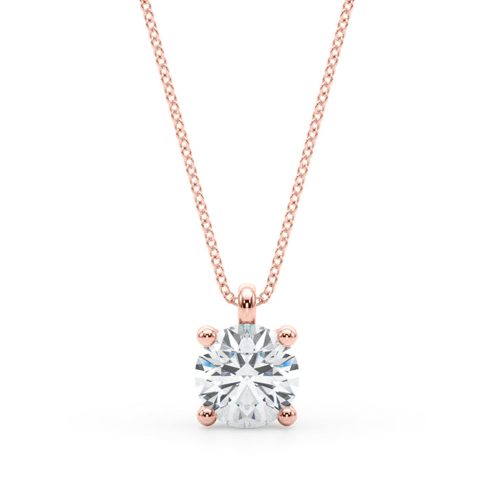 18K Rose Gold 1ct Round Diamond Engagement Ring