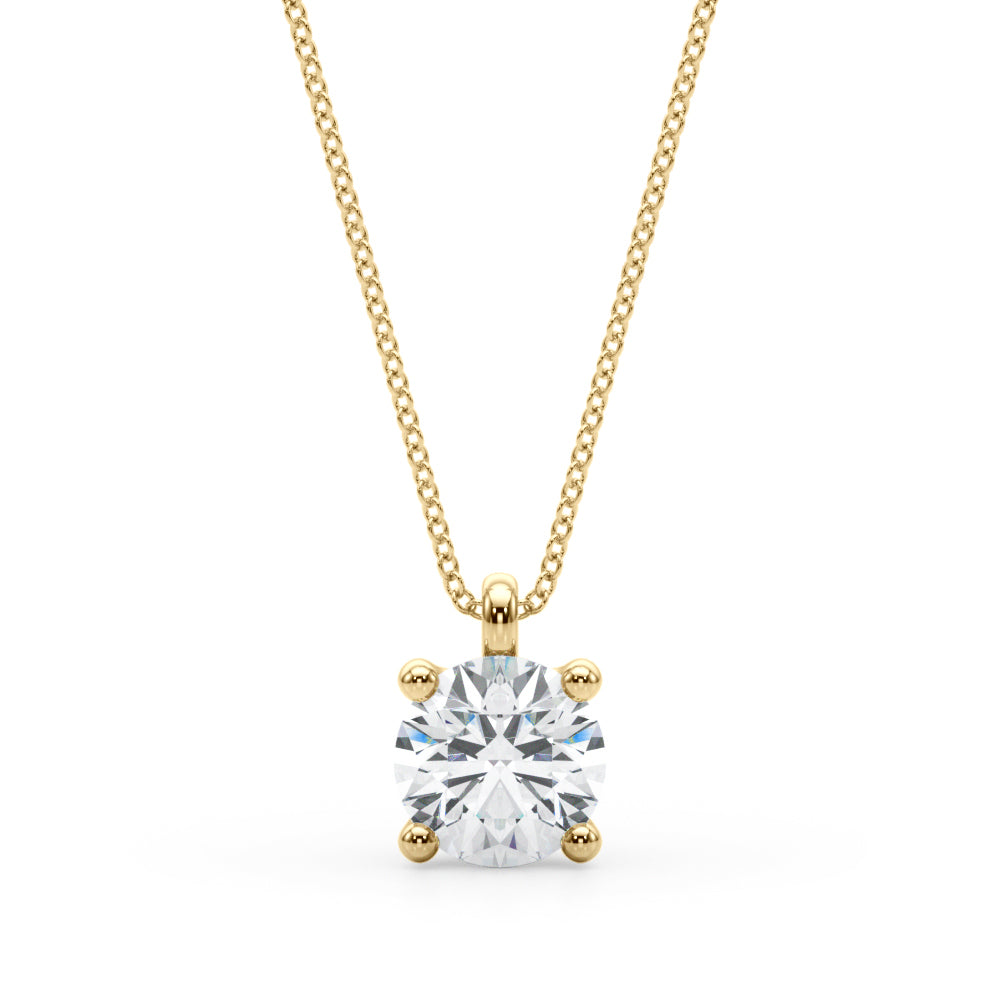 14K Yellow Gold 1ct Round Diamond Ring