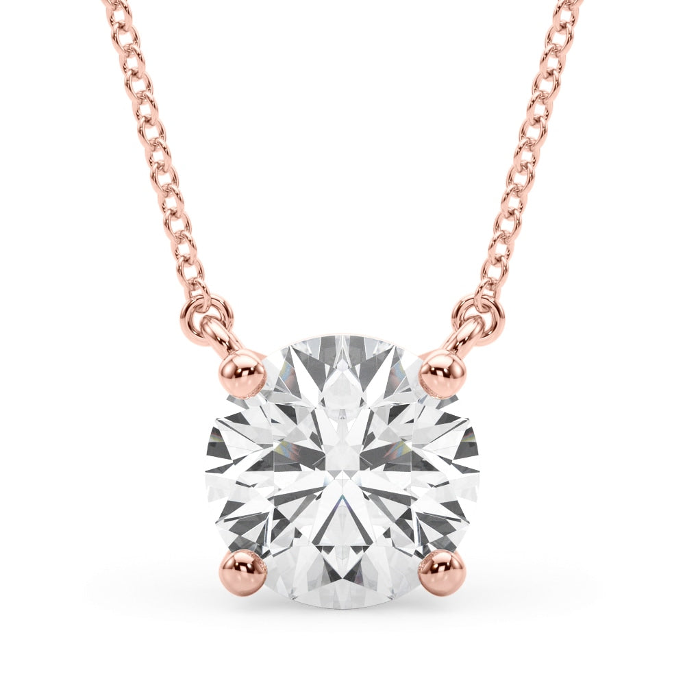 18K Rose Gold 1 ct tw Solitaire Diamond Pendant
