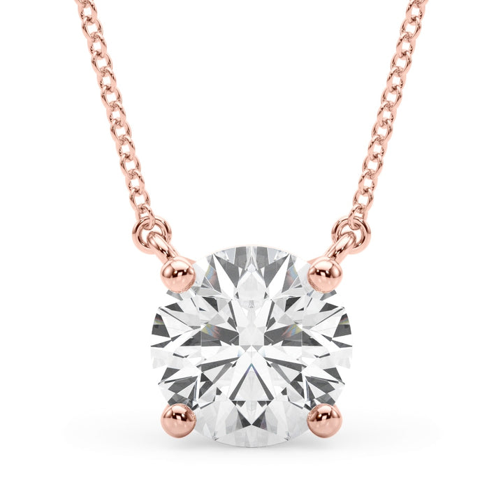 18K Rose Gold 1 ct tw Solitaire Diamond Pendant