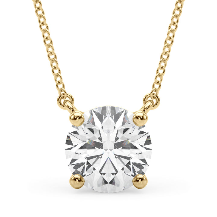 18K Yellow Gold 1ct Diamond Solitaire Pendant