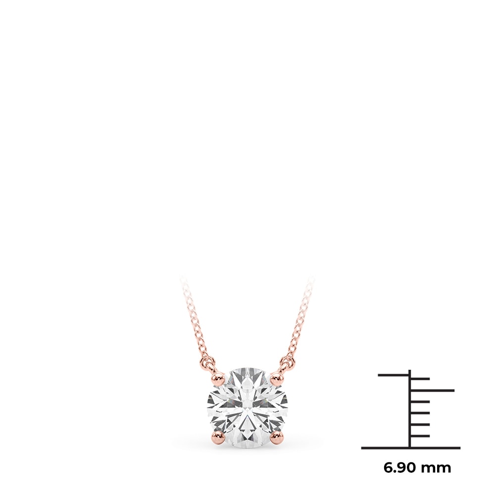 14K Rose Gold 1 ct tw Solitaire Diamond Pendant