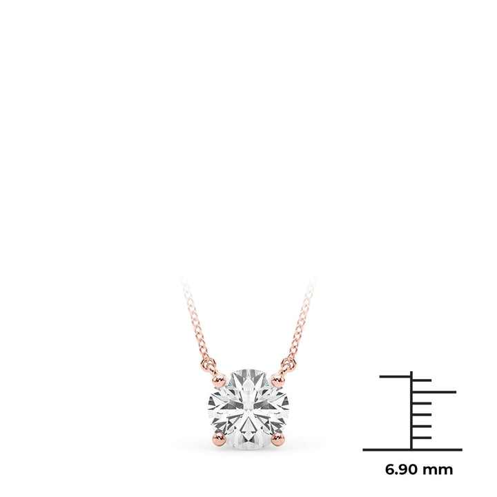 14K Rose Gold 1 ct tw Solitaire Diamond Pendant