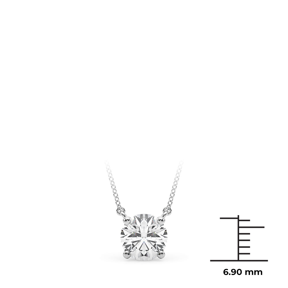1 CT Platinum Round Diamond Solitaire Pendant