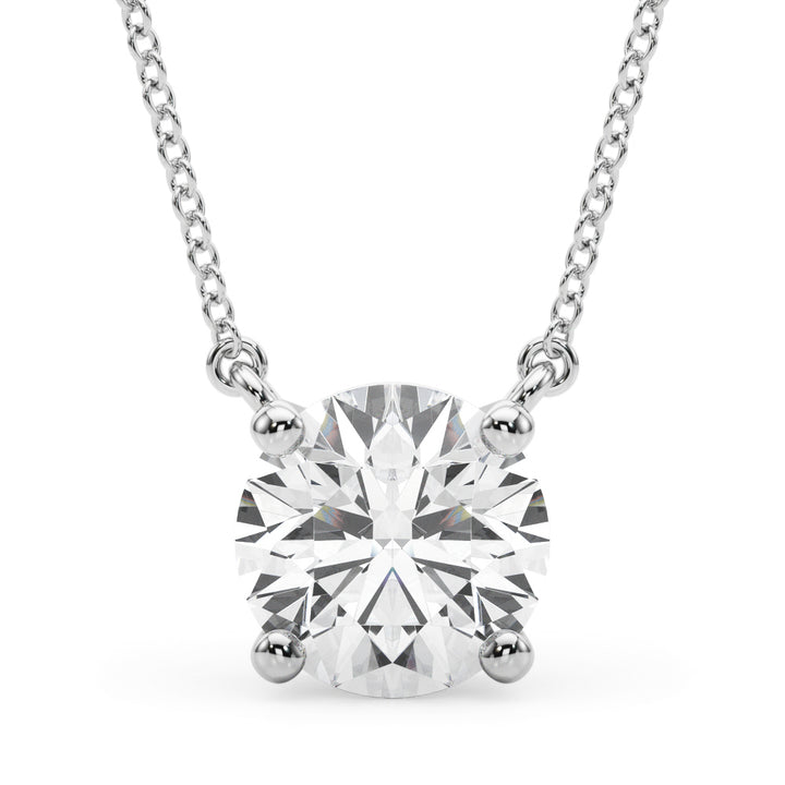 1ct Diamond Solitaire 18K White Gold Pendant