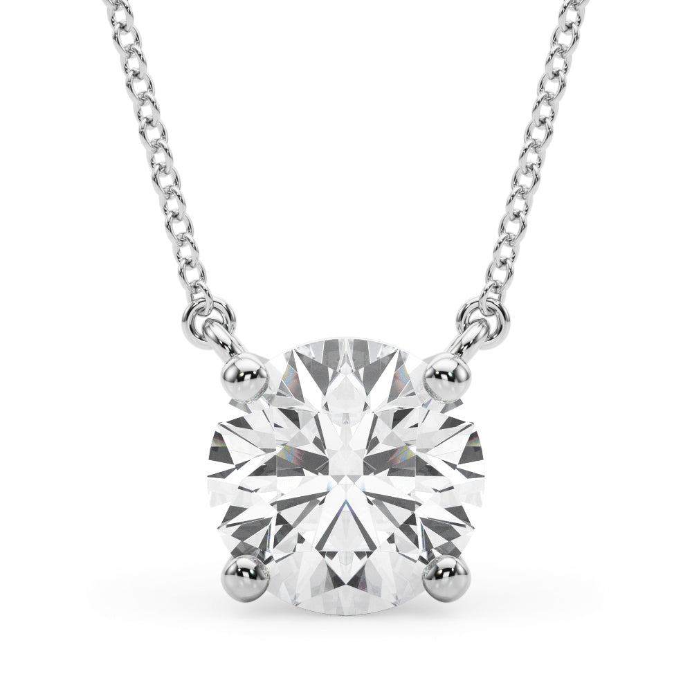 1 CT Platinum Round Diamond Solitaire Pendant