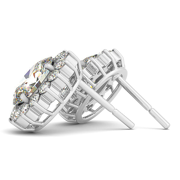 Diamond Round Halo Earrings