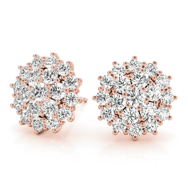 14K Rose Gold 2 ct tw Fashion Diamond Earring