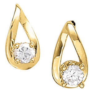 Platinum White 1/4 ct Diamond Stud Earrings