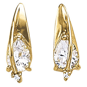 Platinum 0.5 CT Pear Diamond Stud Earrings