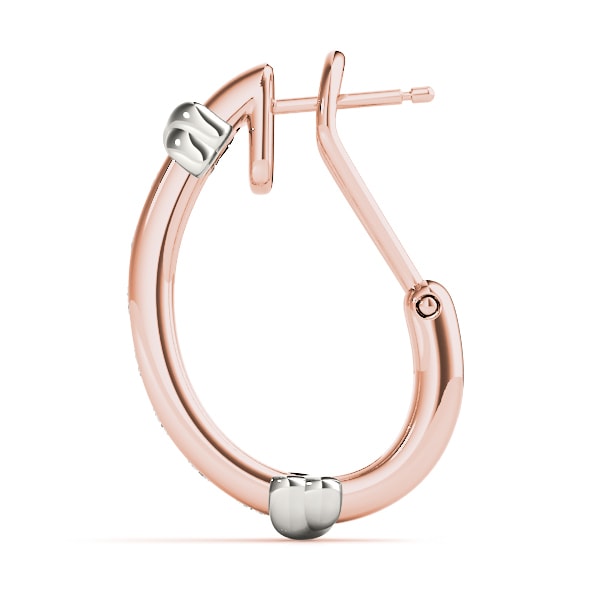 18K Rose Gold 1/2 ct tw J-Hoops Diamond Earring