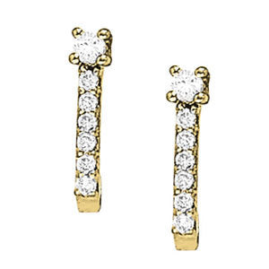White Gold 0.54ctw Diamond J-Hoop Earrings