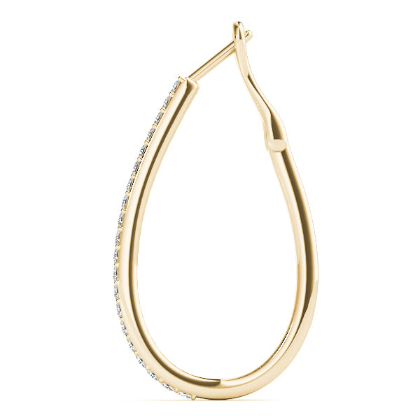 18K Yellow Gold Diamond Fashion Hoop Earrings