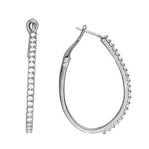 18K White Gold Round Diamond Fashion Earrings