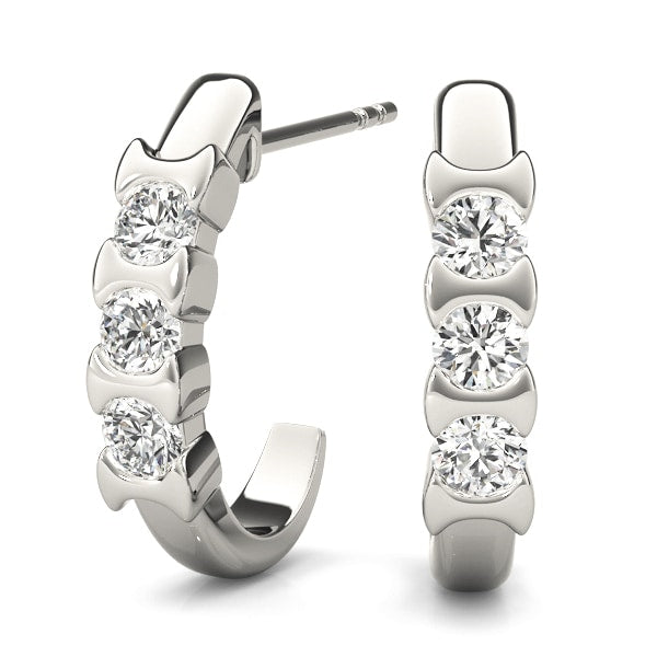 Three Stone Diamond Earring
