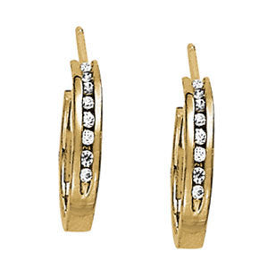Platinum Diamond Accent Hoop Earrings