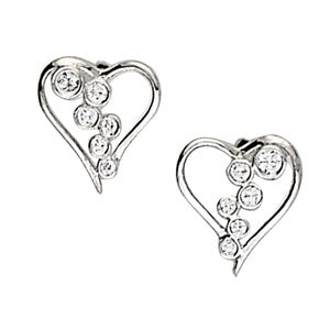 14K White Gold Diamond Accent Fashion Earrings